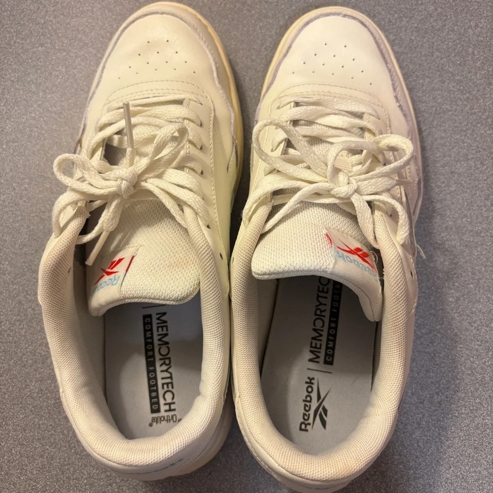 Reebok Court Advance White Lace-Up Sneakers 9.5